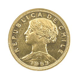 Moneda De Oro 21K 100 Pesos Chile Año 1963