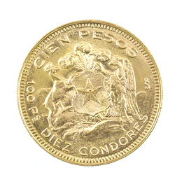 Moneda De Oro 21K 100 Pesos Chile Año 1952