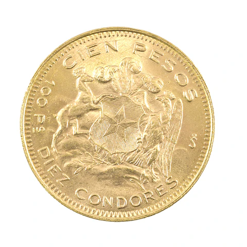 Moneda De Oro 21K 100 Pesos Chile Año 1948