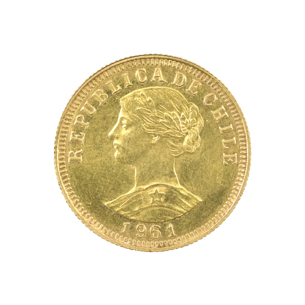 Moneda De Oro 21K 50 Pesos Chile Año 1961