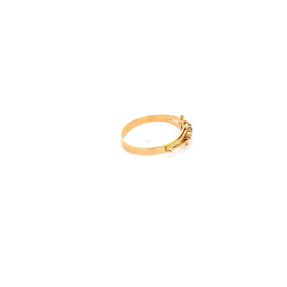 Anillo De Oro Amarillo 18K Solfeo Con Piedras