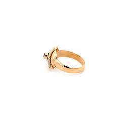 Anillo De Oro Rosado 18K Chevalier Con Piedra