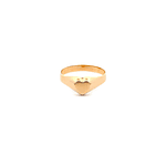 Anillo De Oro Rosado 18K Sello liso Corazón