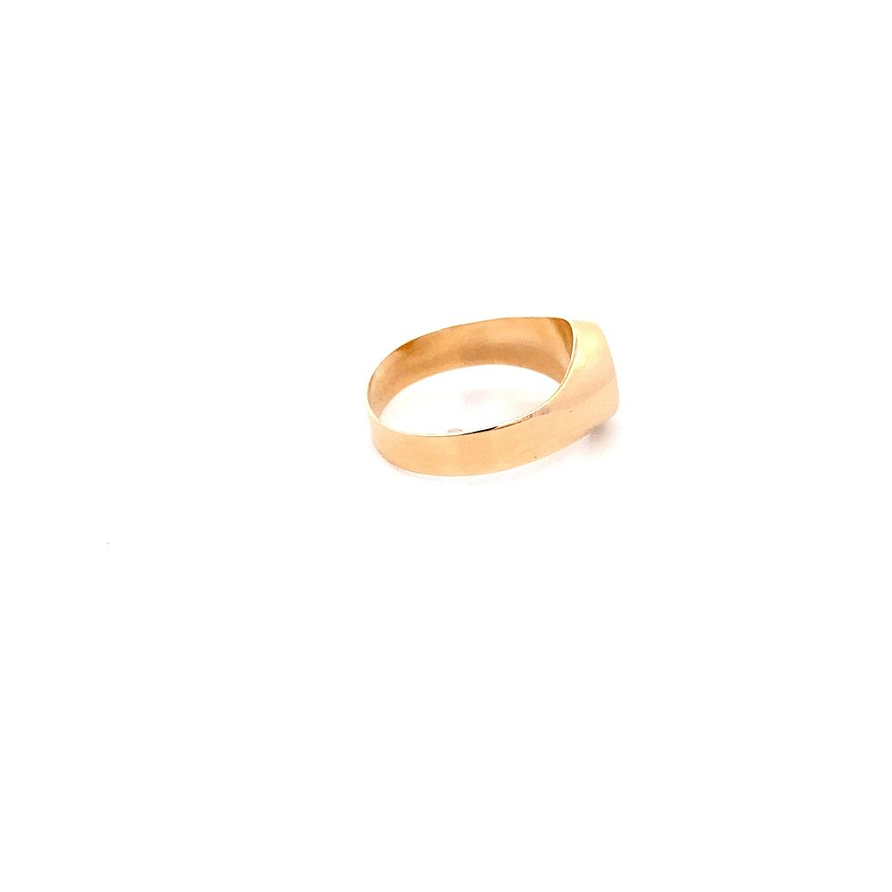 Anillo De Oro Rosado 18K Sello Ovalado Liso 