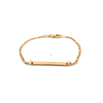 Pulsera De Oro Amarillo 18K Fígaro 6X1 Con Placa