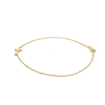 Pulsera De Oro Amarillo 18K Limada Con Colgante Cruz 