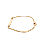 Pulsera De Oro Amarillo 18K Fígaro 6X1 Con Placa