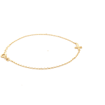 Pulsera De Oro Amarillo 18K Limada Con Colgante Cruz