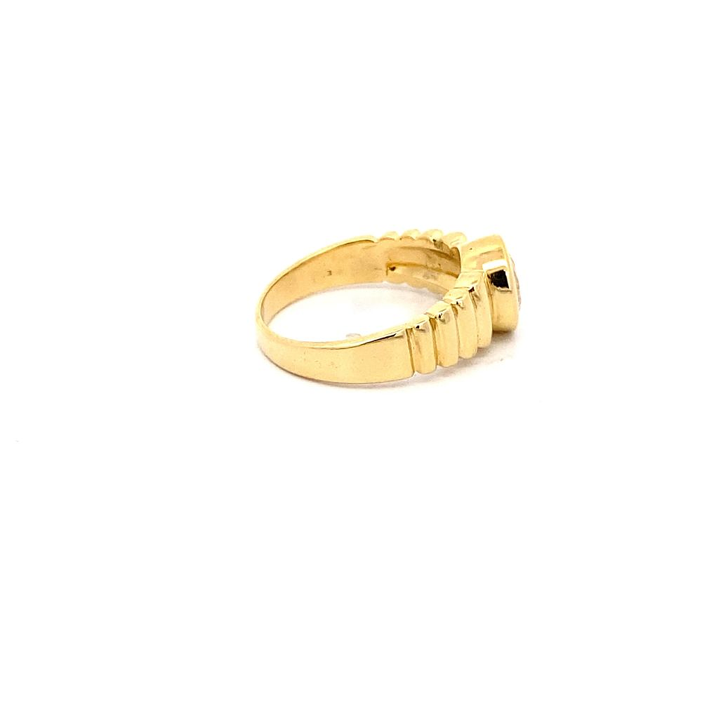 Anillo De Oro Amarillo 18K Punto De Luz Tallado