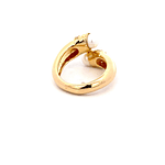 Anillo De Oro Amarillo 18K Espiral Con Piedra Y Perla