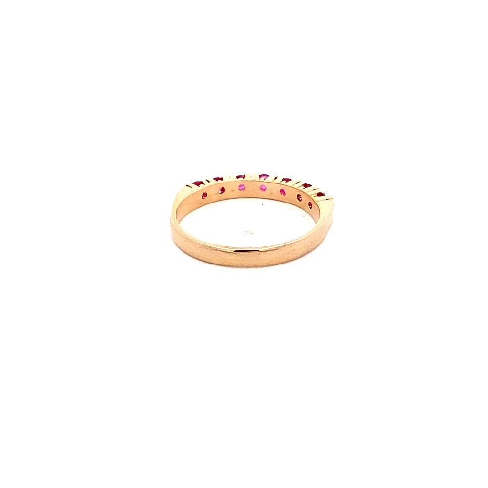 Anillo De Oro Amarillo 18K Cintillo Con Piedras