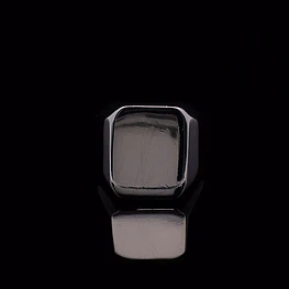 Anillo De Plata 925 Sello Cuadrado Liso 