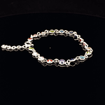 Pulsera De Plata 925 Limada Con Esferas Multicolor 