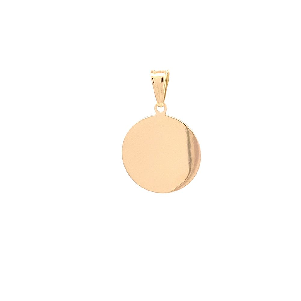 Colgante De Oro Amarillo 18K Placa Circular