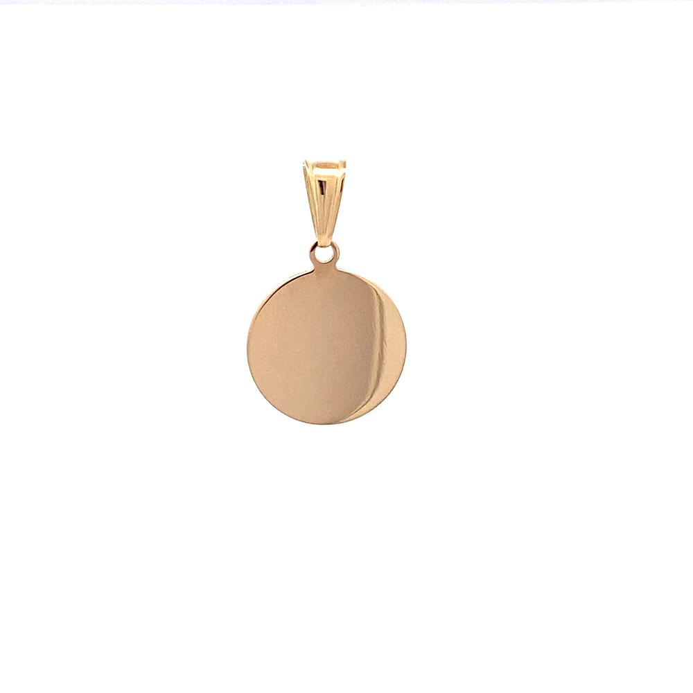 Colgante De Oro Amarillo 18K Placa Circular