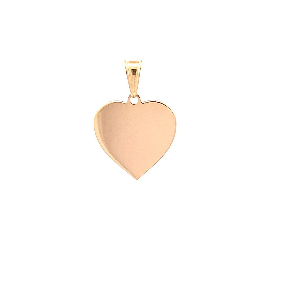 Colgante De Oro Amarillo 18K Placa Corazón