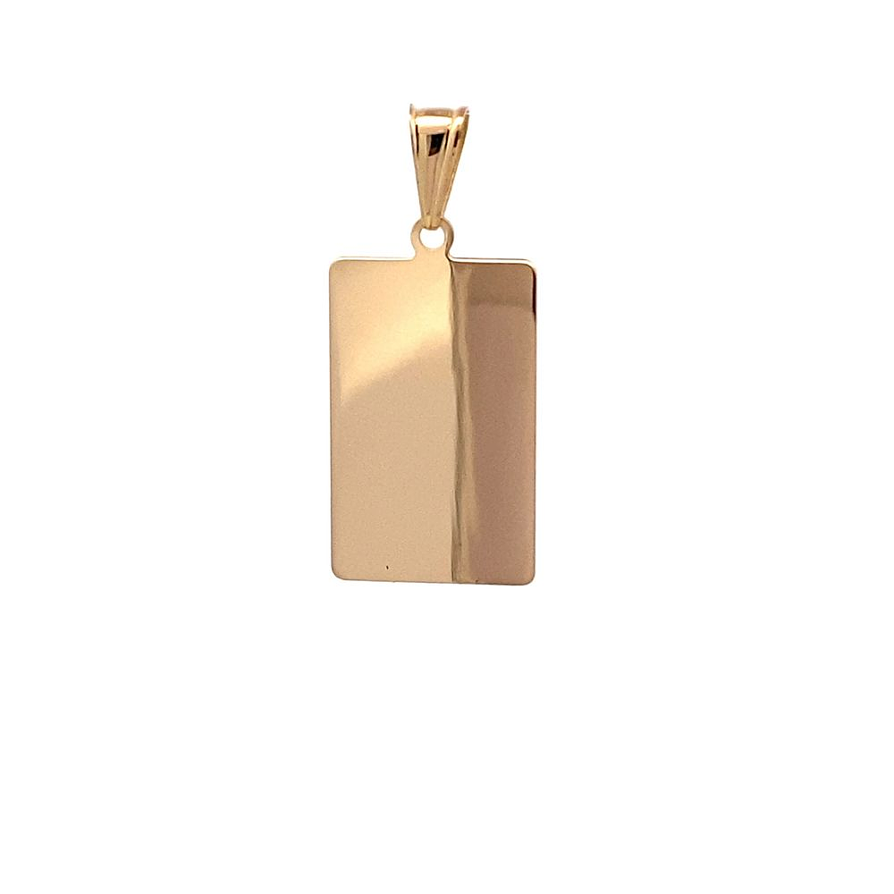 Colgante De Oro Amarillo 18K Placa Rectangular