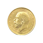 Moneda de Oro Sovereign Reino Unido Año 1912