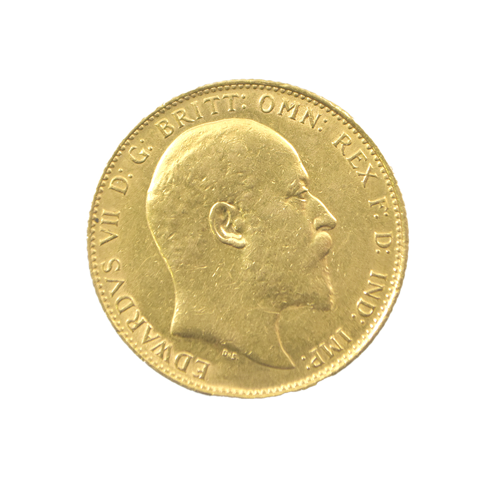 Moneda de Oro Sovereign Reino Unido Año 1907