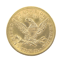 Moneda de Oro 10 Dollars Estados Unidos Año 1893