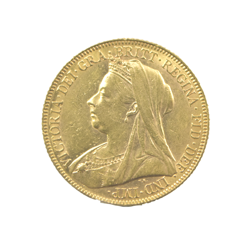Moneda de Oro Sovereign Reino Unido Año 1900