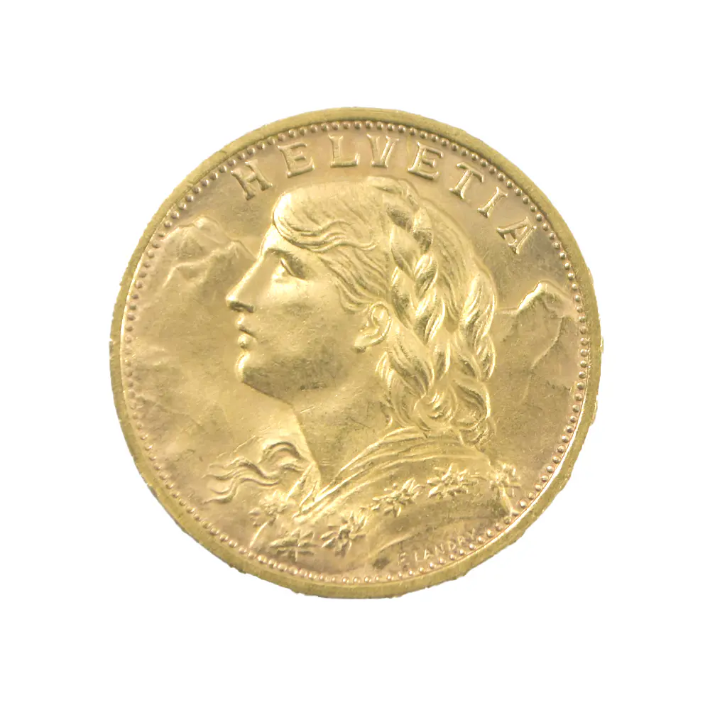 Moneda De Oro 20 Francos Suiza Año 1935