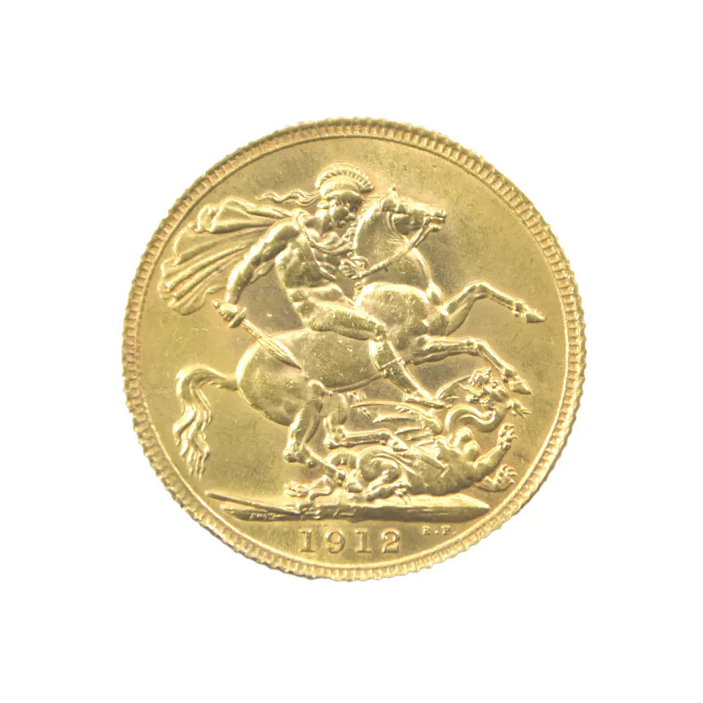 Moneda de Oro Sovereign Reino Unido Año 1912