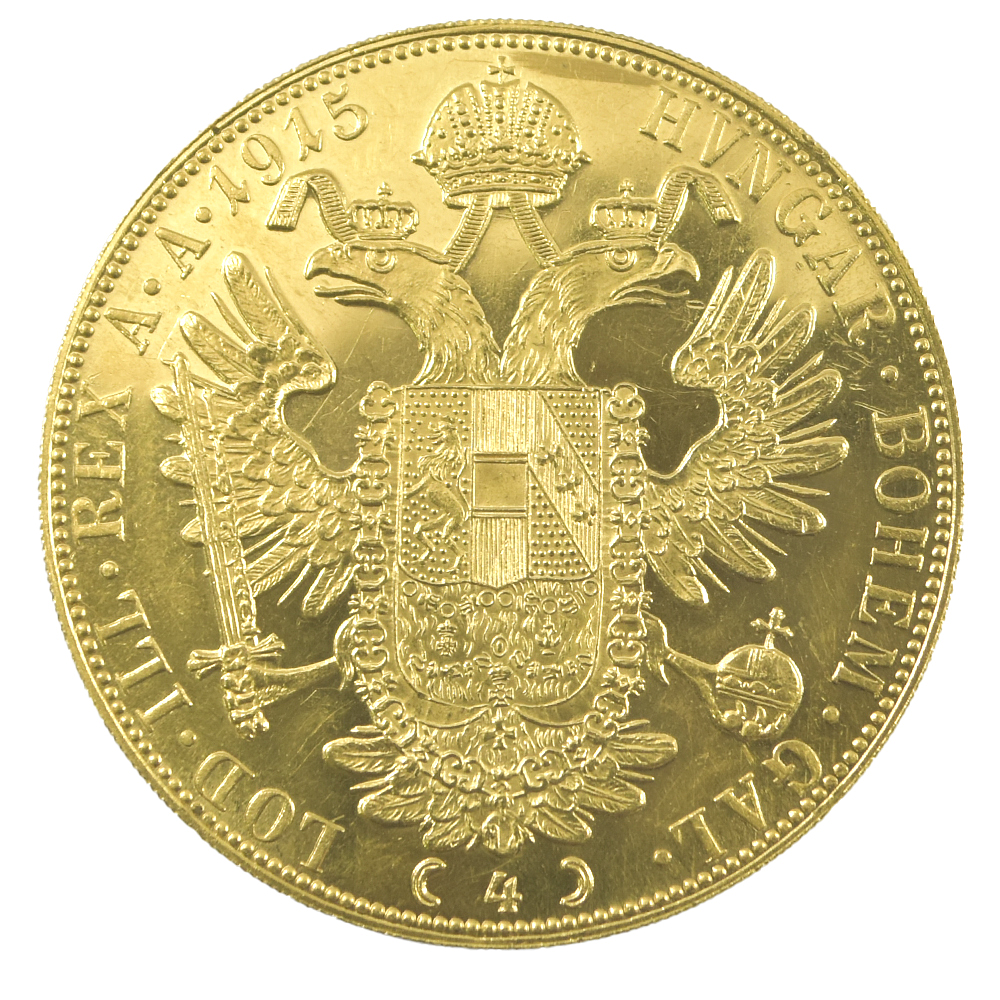 Moneda De Oro 4 Ducats Austria-Hungría Año 1915