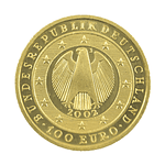 Moneda De Oro 100 Euros (Conmemorativa Comienzo Euro) Alemania Año 2002