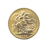 Moneda de Oro Soberano Británico Elizabeth II Año 1965– 22K Ley 916.7
