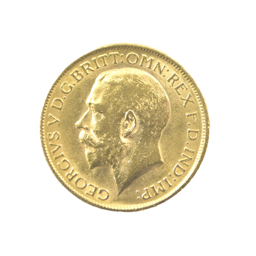 Moneda de Oro Sovereign de Reino Unido Año 1915
