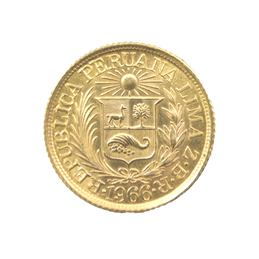 Moneda de Oro 1/2 Libra Perú Año 1966