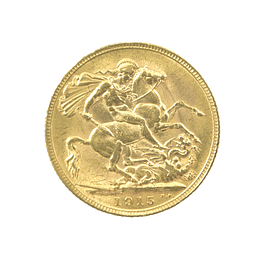 Moneda de Oro Sovereign de Reino Unido Año 1915