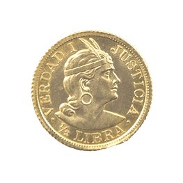 Moneda de Oro 1/2 Libra Perú Año 1966
