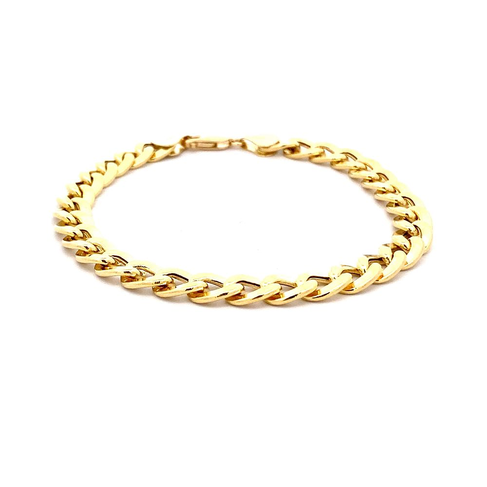 Pulsera De Oro Amarillo 18K Groumet Liso