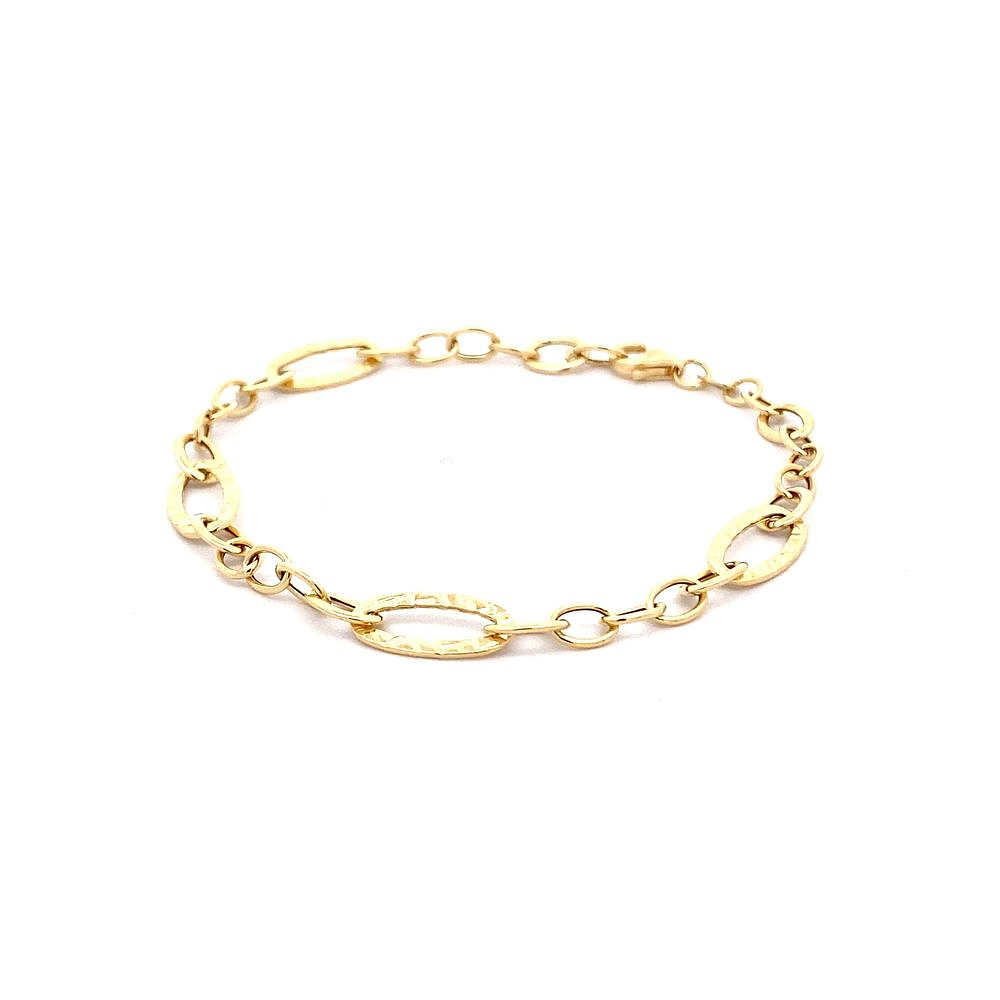 Pulsera De Oro Amarillo 18K Eslabonada Talladas