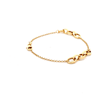 Pulsera De Oro Amarillo 18K Rolo Con Eslabones