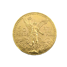 Moneda Extranjera de 50 Pesos de México - Centenario 1945