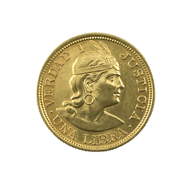 Moneda Extranjera 1 Libra de Perú - Año 1918