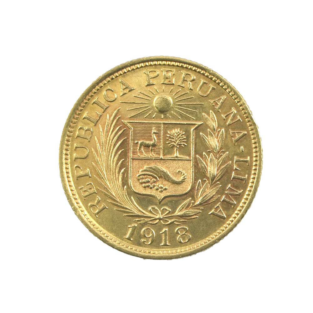 Moneda Extranjera 1 Libra de Perú - Año 1918