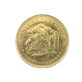  Moneda Nacional de 50 Pesos Chilenos (5 Cóndores) - Año 1965