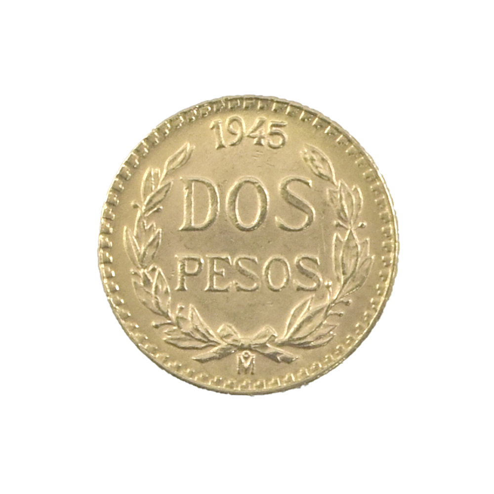 Moneda Extranjera de 2 Pesos de México - Año 1945
