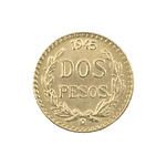 Moneda Extranjera de 2 Pesos de México - Año 1945
