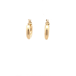 Aros De Oro Amarillo 18K Tubular Liso 