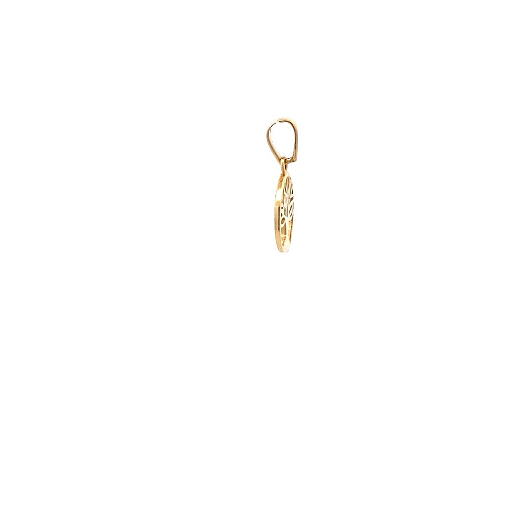 Colgante De Oro Amarillo 18K Árbol De La Vida Circular Calado