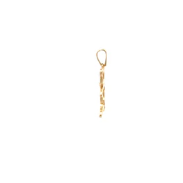 Colgante De Oro Amarillo 18K Oso Calado Con Piedra Incolora