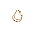 Aros De Oro Amarillo 18K Botes Con Piedras Incoloras Y Fucsia