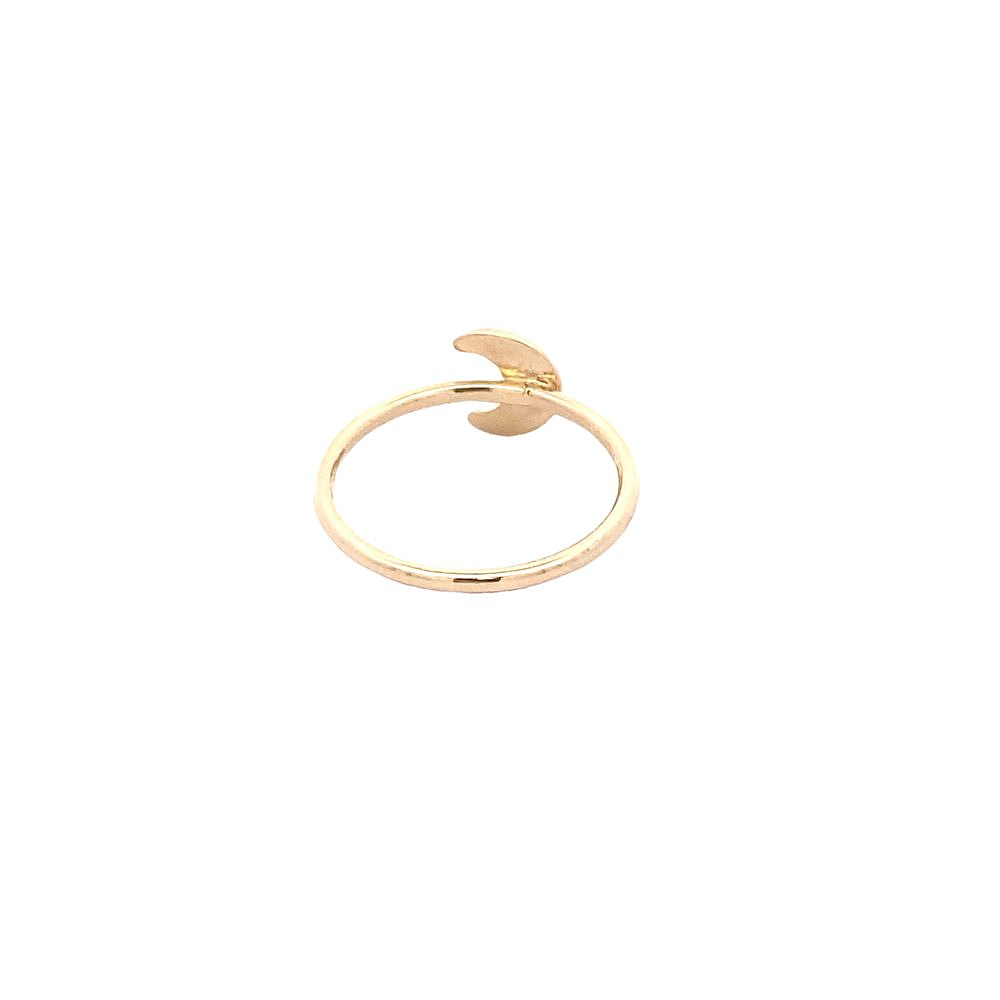 Anillo De Oro Amarillo 18K Media Luna Lisa