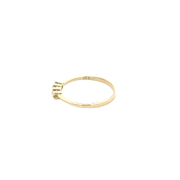 Anillo De Oro Amarillo 18K Tresillo Con Piedras