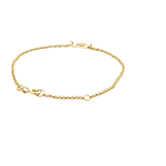 Pulsera De Oro Amarillo 18K Rolo Con Colgante Gato